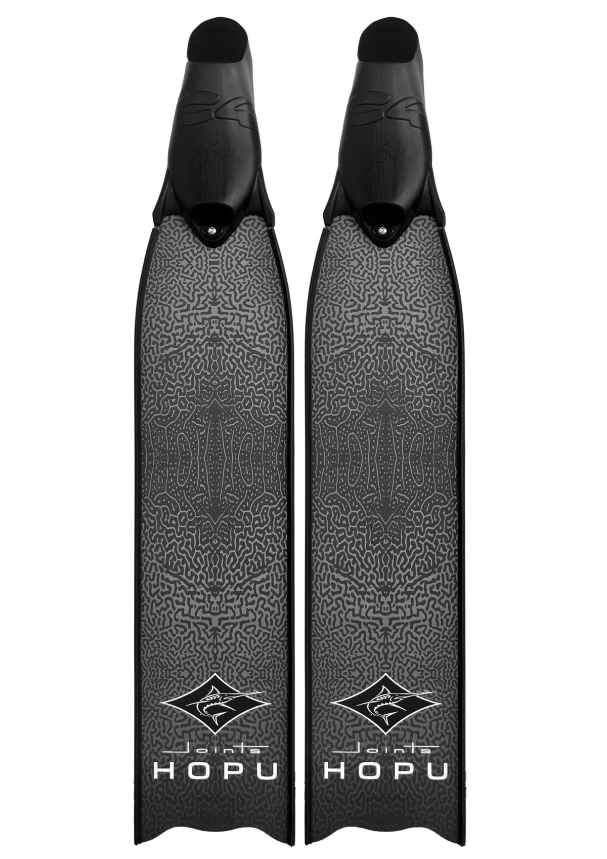 Side view of HOPU Carbon Fiber Fins Black Edition