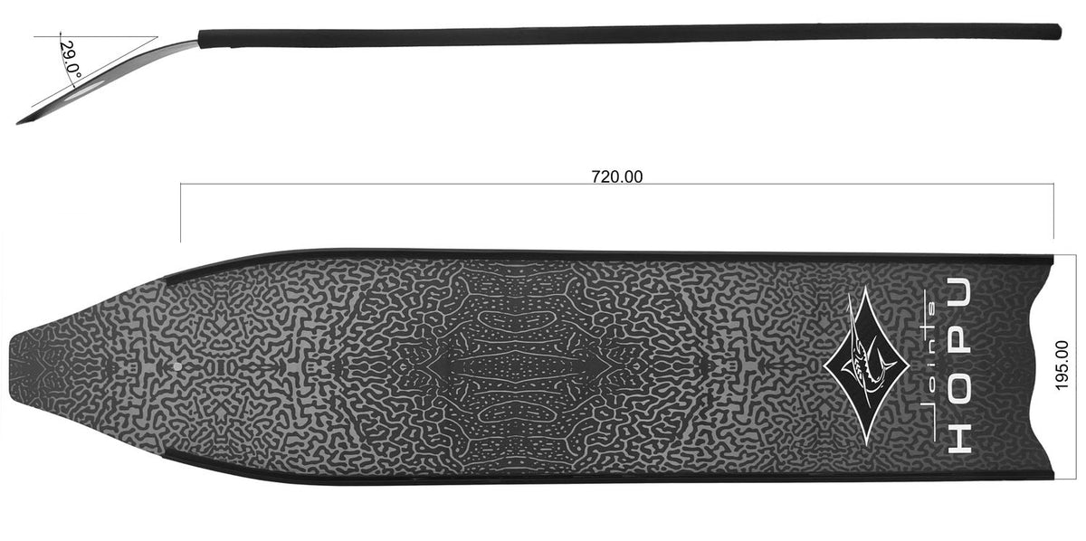 HOPU Carbon Fiber Fins Black Edition for spearfishing and freediving