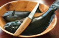 Close-up of the 440C high carbon stainless steel blade on the TIPI fillet knife