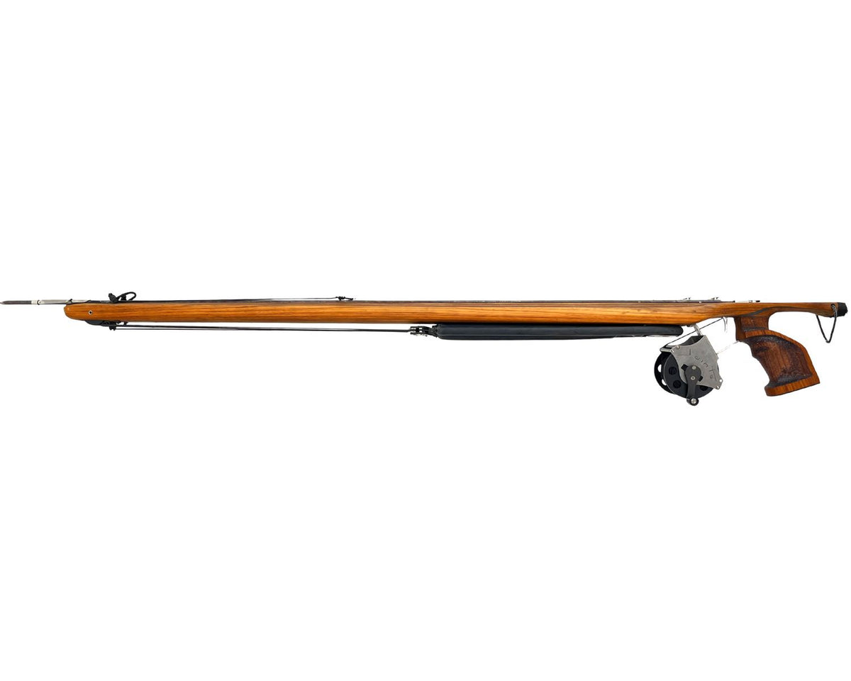 VAU 95 speargun handcrafted from Burmese teak and carbon fiber